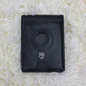 5 For $25 Travando AIRTAG Black Leather Wallet with Emblem
